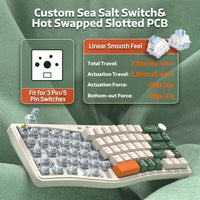 ATTACK SHARK x AJAZZ AKS068 PRO Alice Wireless Mechanical Keyboard - Bear Hugs