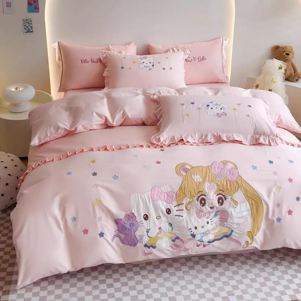 Kawaii Kitty Girls Bedding Set PN7019 - Bear Hugs