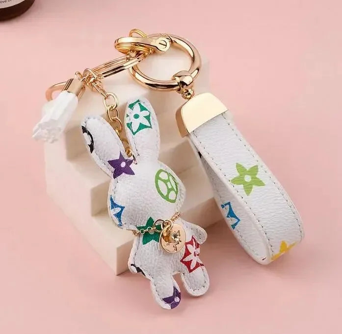 Charming Bunny Monogram Keychain