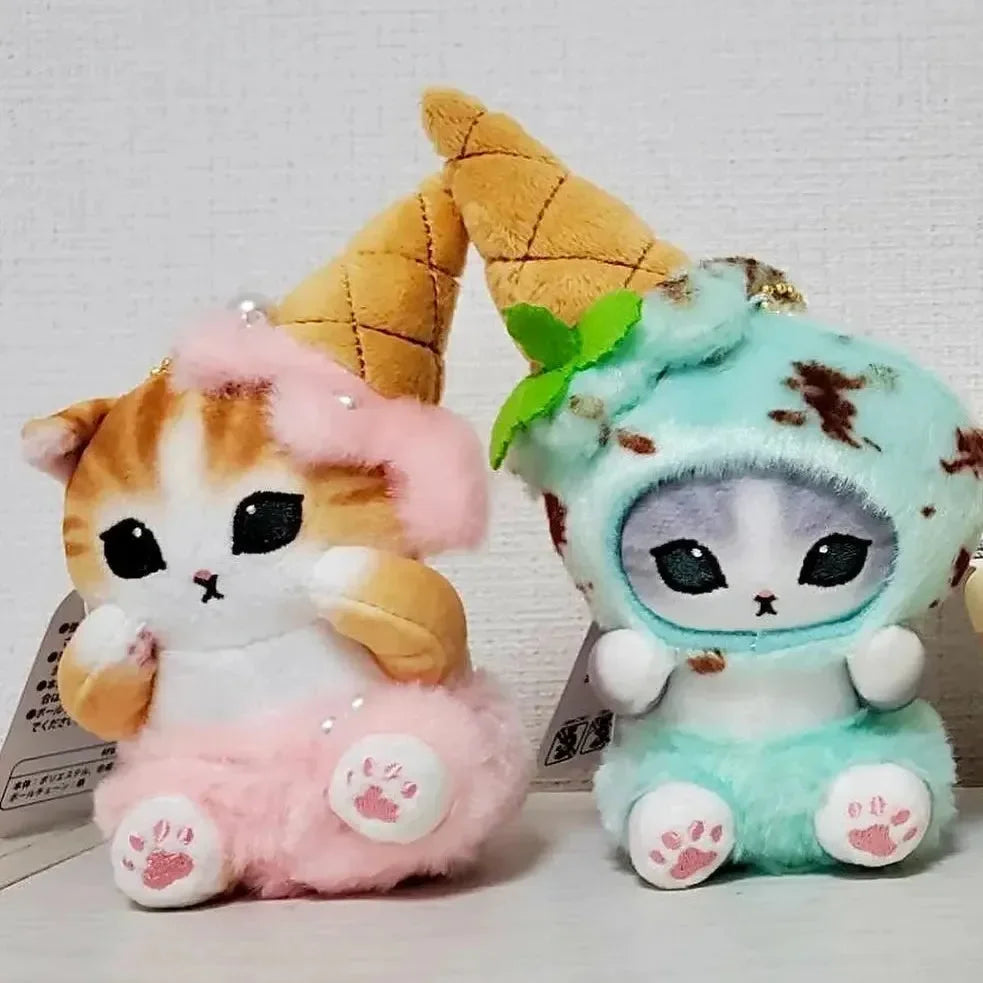 Mofusand Ice Cream Kitty Keychain