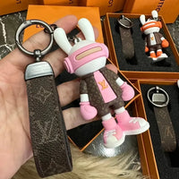 Headphone Bunny Monogram Keychain