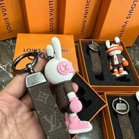 Headphone Bunny Monogram Keychain