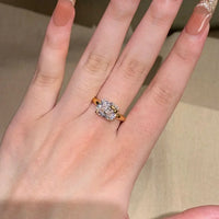 Hellokitty 925 Sterling Silver White Gold Plated Cubic Zirconia Promise Ring - Bear Hugs