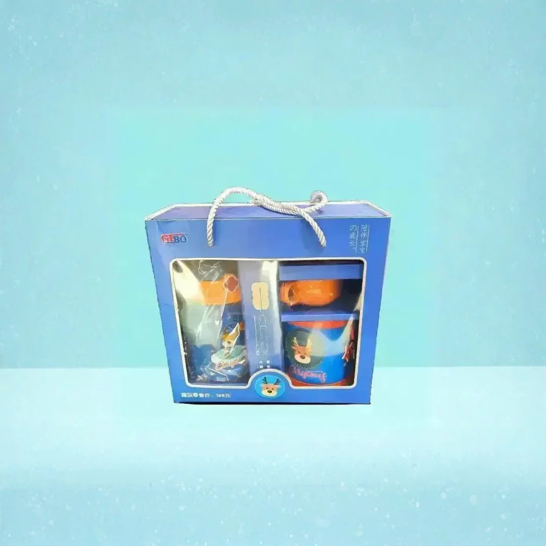 3D Animal Print 2 in 1 Gift Set Metal Bottle with Cup