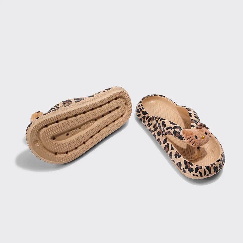 HelloKitty Leopard Chunky Thongs - Bear Hugs