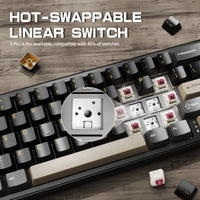 ATTACK SHARK X66 Wireless Mechanical Keyboard with 8K Coiled Cable - Bear Hugs