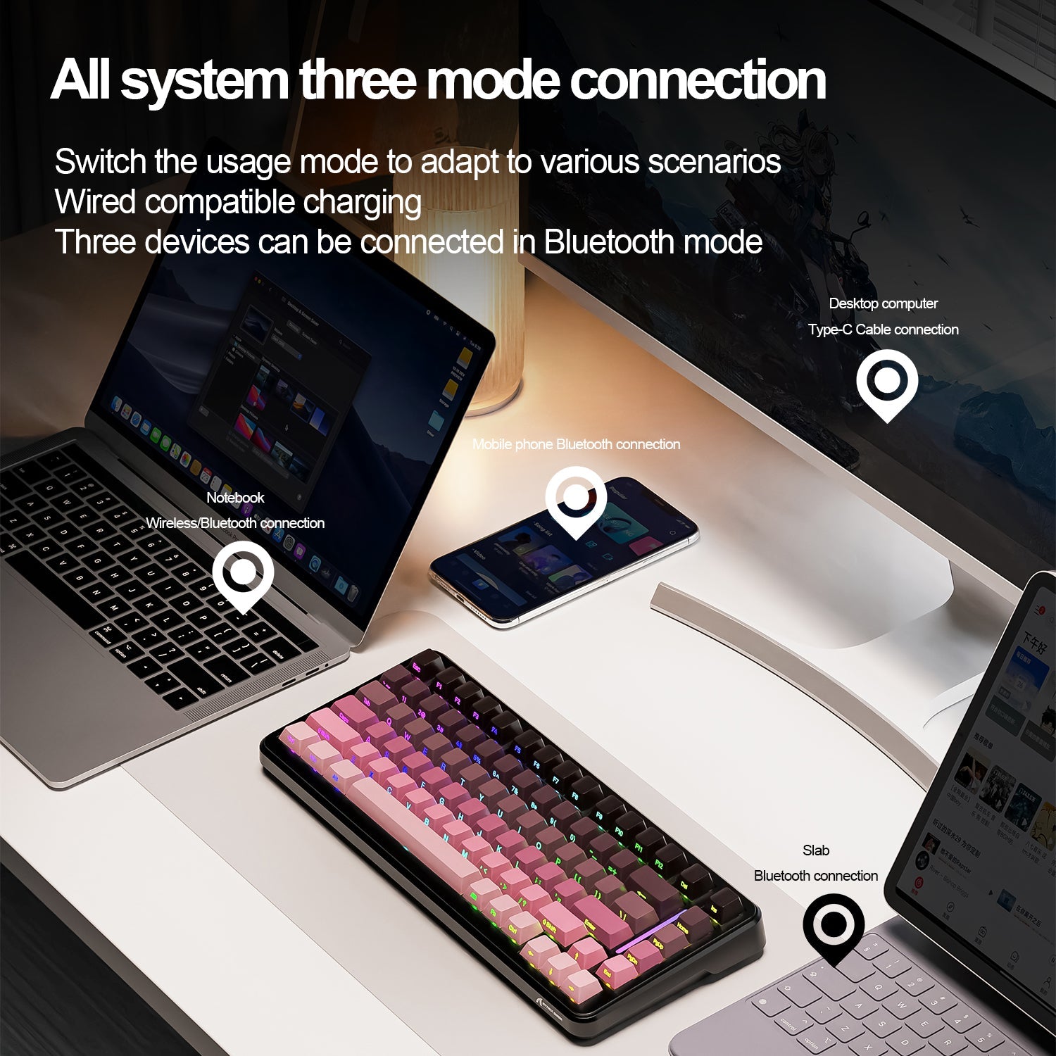 ATTACK SHARK M86 Tri-mode Gasket Mechanical Keyboard - Bear Hugs