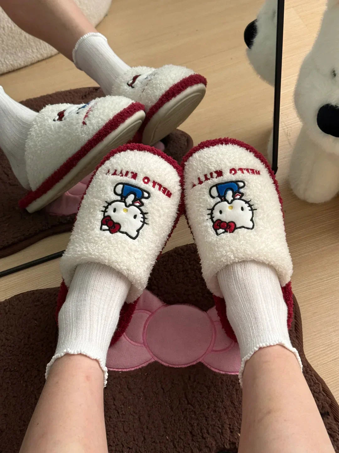 Hello Kitty Crimson Comfort Lounge Slippers