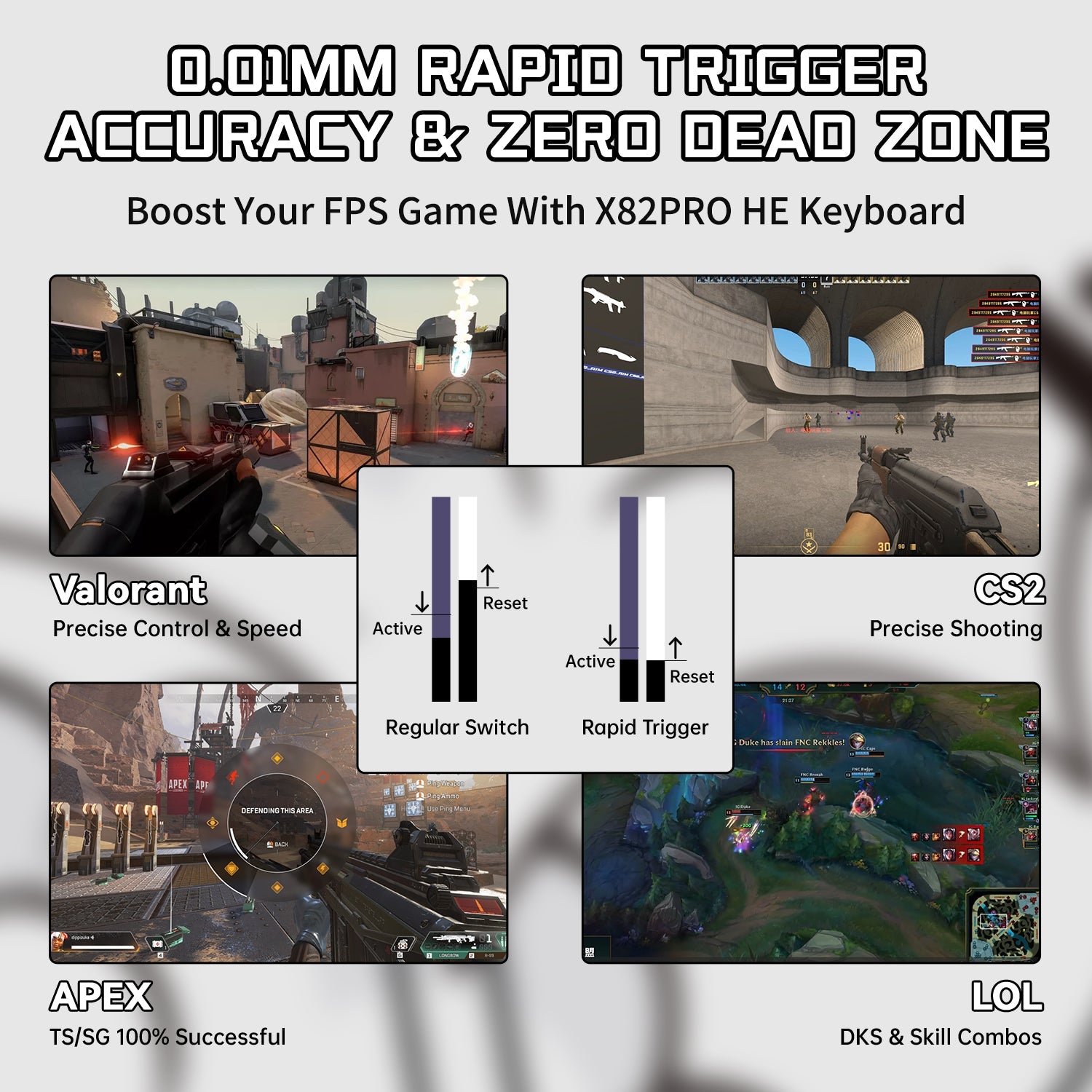 ATTACK SHARK X82PRO HE Wireless Rapid Trigger Gaming Keyboard Magnetic Switch - Bear Hugs
