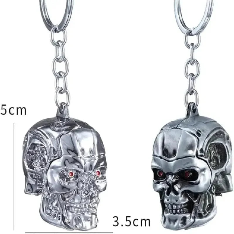 Terminator Skull Head Metal Keychain