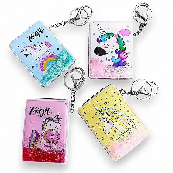 Unicorn Dreams Glitter Mirror Keychain