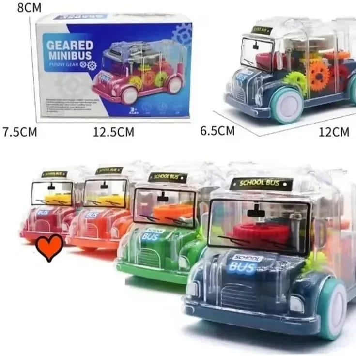 Transparent Gear School Bus Toy