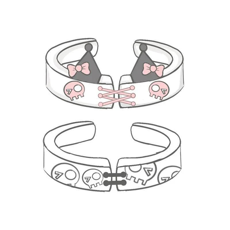 Kuromi & Baku Couple Rings - Bear Hugs