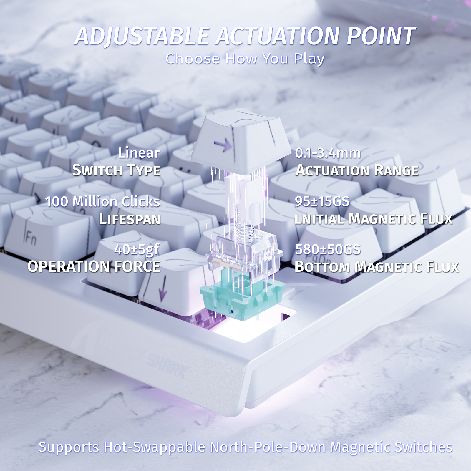 ATTACK SHARK X68 HE Rapid Trigger Keyboard Magnetic Switch - Bear Hugs