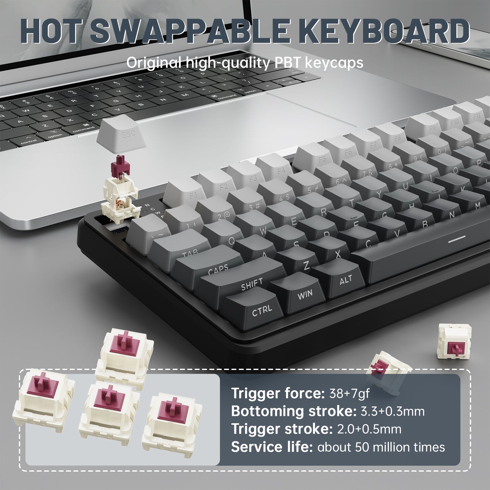 ATTACK SHARK X98PRO Wireless Gaming Keyboard - Bear Hugs