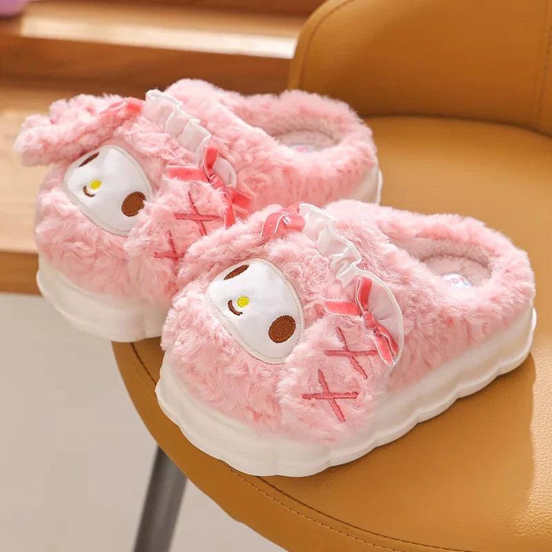 Kuromi & My Melody Fluffy Cloud Slippers