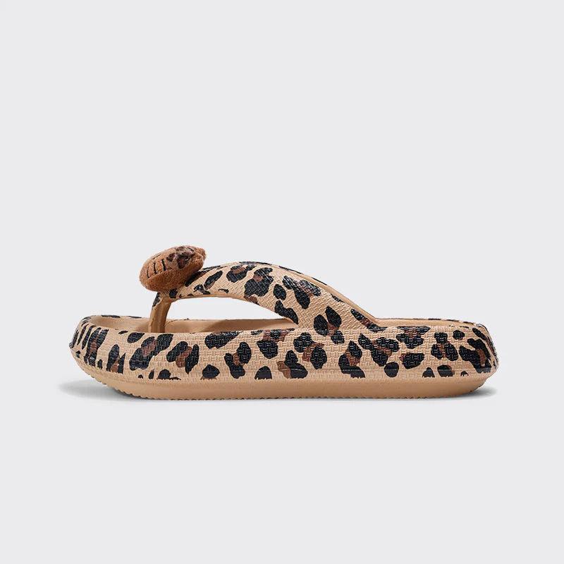 HelloKitty Leopard Chunky Thongs - Bear Hugs