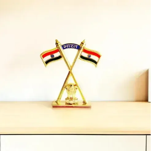 Indian Flag Patriotic Cross Decor Piece
