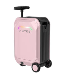 AOTOS 22 Inch Carry on luggage-hardside PC+ABS suitcase with rolling wheels, Built-in TSA Lock & USB Port, Durable Suitcase Travel Luggage for Women Men, Grey, small, Smart Ridable Luggage - Bear Hugs