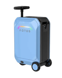AOTOS 22 Inch Carry on luggage-hardside PC+ABS suitcase with rolling wheels, Built-in TSA Lock & USB Port, Durable Suitcase Travel Luggage for Women Men, Grey, small, Smart Ridable Luggage - Bear Hugs
