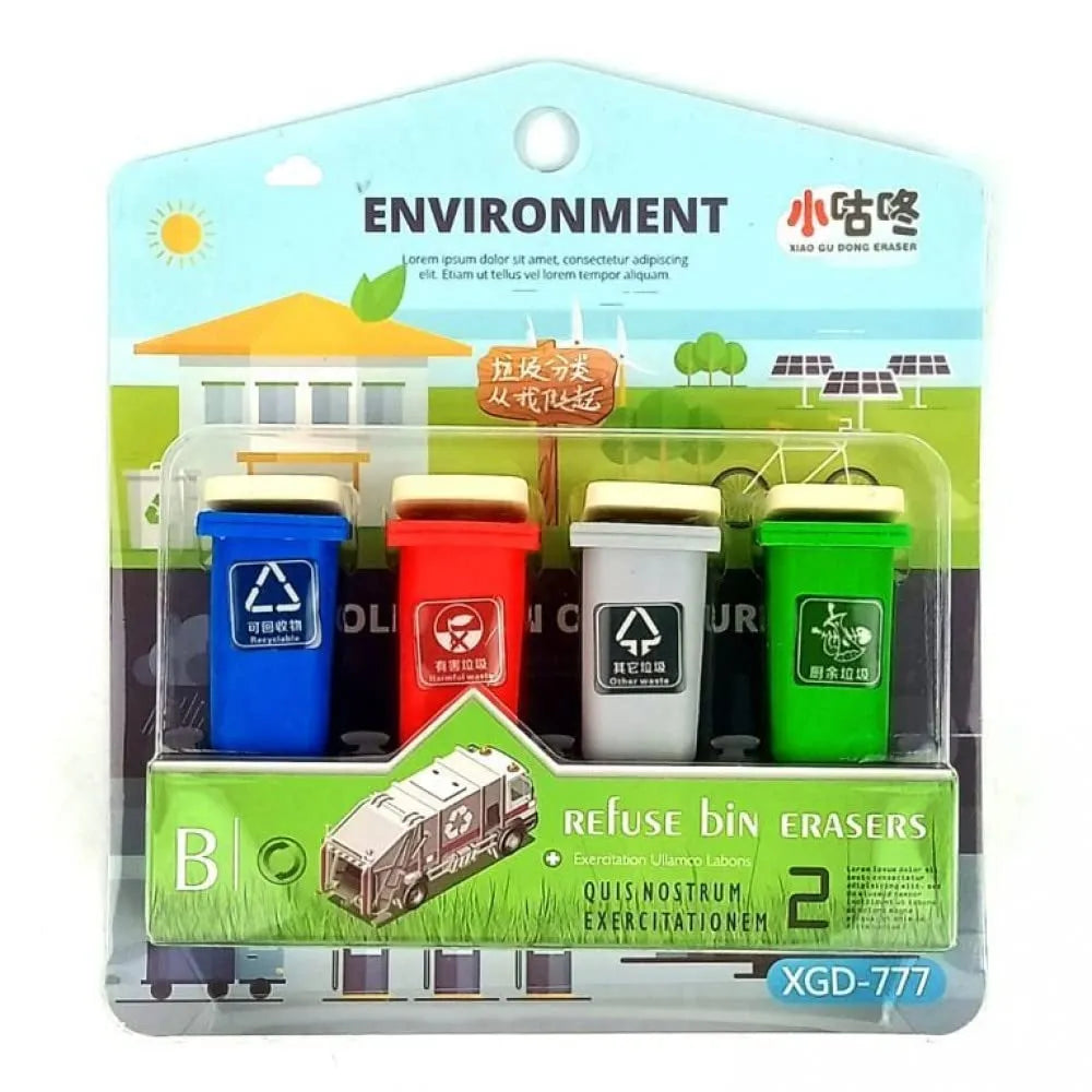 Clean Sweep Dustbin Eraser Set