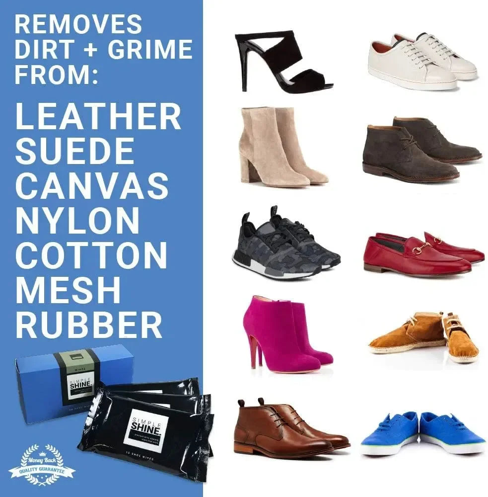 Simple Shine Shoe Cleaning Wipes (Set of 30)