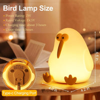 3D Silicone Kiwi LED Night Lamp