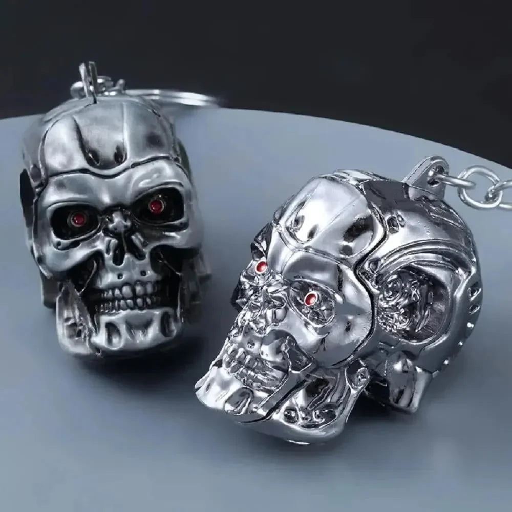 Terminator Skull Head Metal Keychain