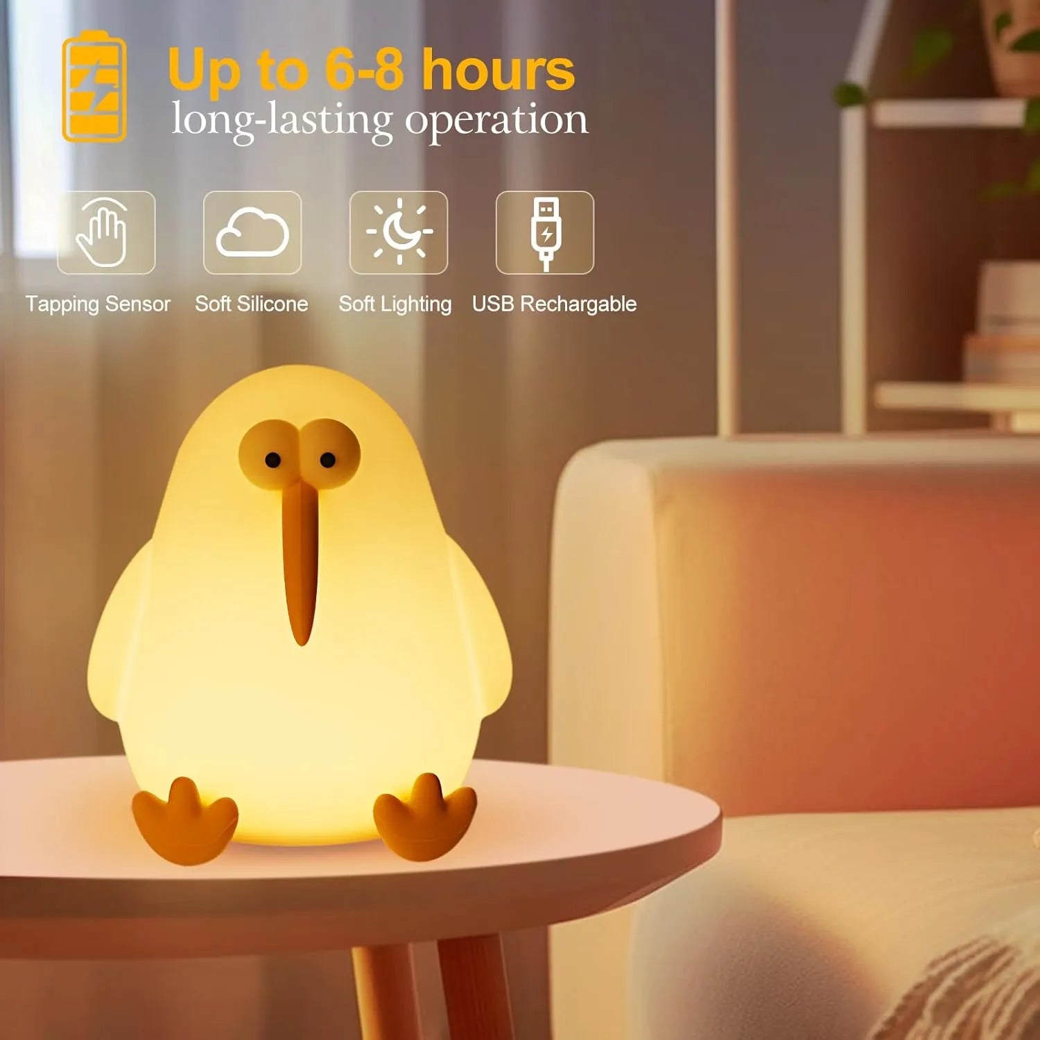 3D Silicone Kiwi LED Night Lamp