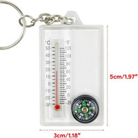 Thermometer Compass Utility Keychain