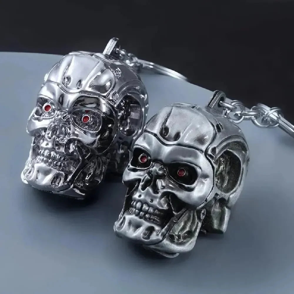 Terminator Skull Head Metal Keychain