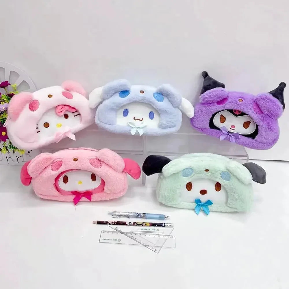 thumbnail image 2 of Plush Rainbow Pencil Case For Girls Fluffy Pencil Case Cute Rainbow Pencil Holder Soft Pencil Case Fluffy Pencil Bag Makeup Pouch Colored Storage Bags 2 of 12