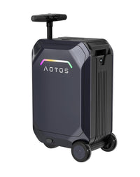 AOTOS 22 Inch Carry on luggage-hardside PC+ABS suitcase with rolling wheels, Built-in TSA Lock & USB Port, Durable Suitcase Travel Luggage for Women Men, Grey, small, Smart Ridable Luggage - Bear Hugs
