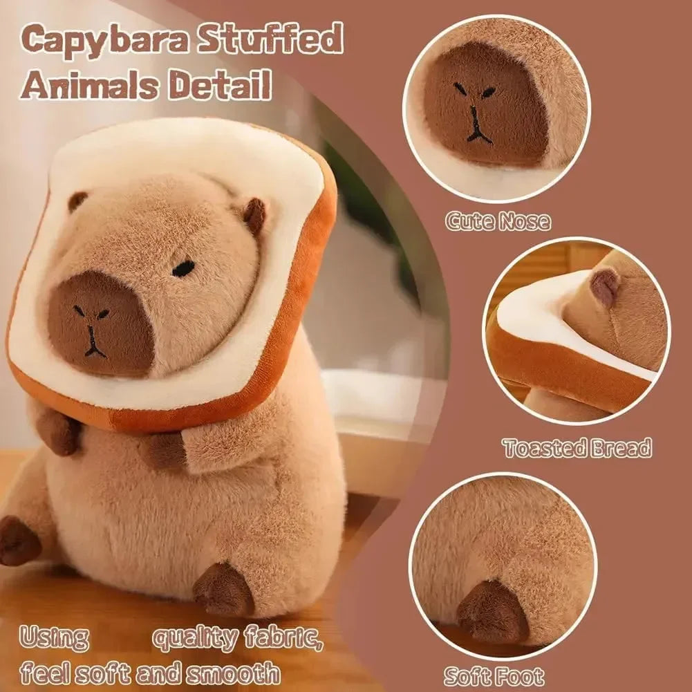 Capybara Plush with Removable Bread Pillow (40 cm)