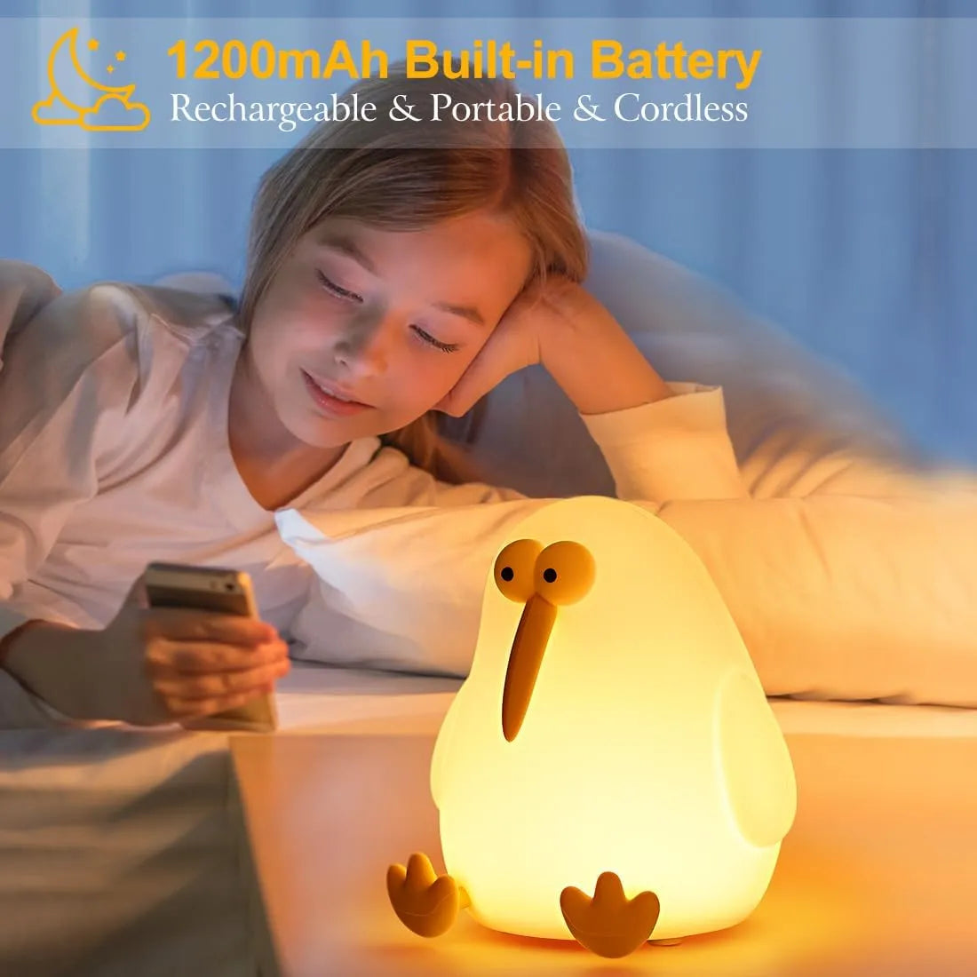 3D Silicone Kiwi LED Night Lamp