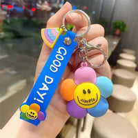 Happy Bloom Smiley Flower Keychain