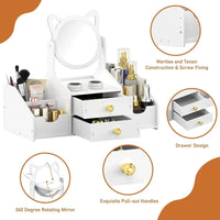 Makeup Desk Organizer with Mirror