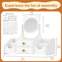 Makeup Desk Organizer with Mirror