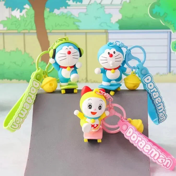 Skating Siblings Doraemon Keychain