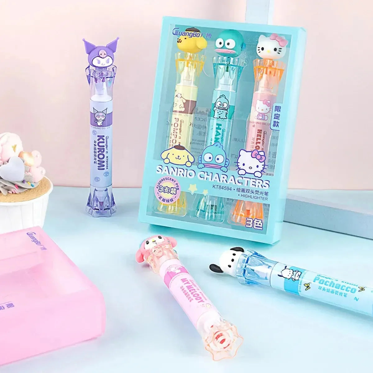 Sanliou Trio Dual-Tip Highlighter Set (Set of 3)