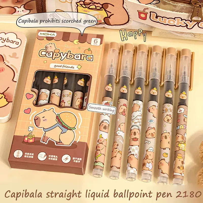 Capybara Liquid Ball Pen (6 Pcs)