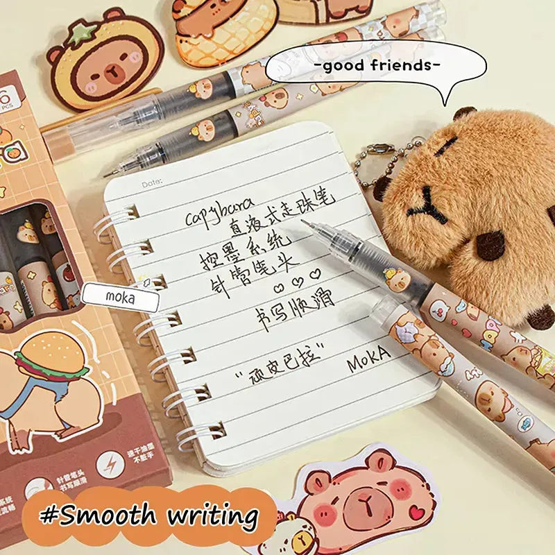 Capybara Liquid Ball Pen (6 Pcs)