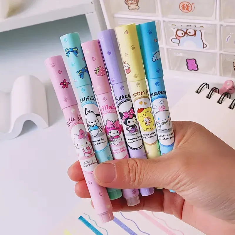 Sanrio Kawaii Fluorescent Highlighter (Set of 6)