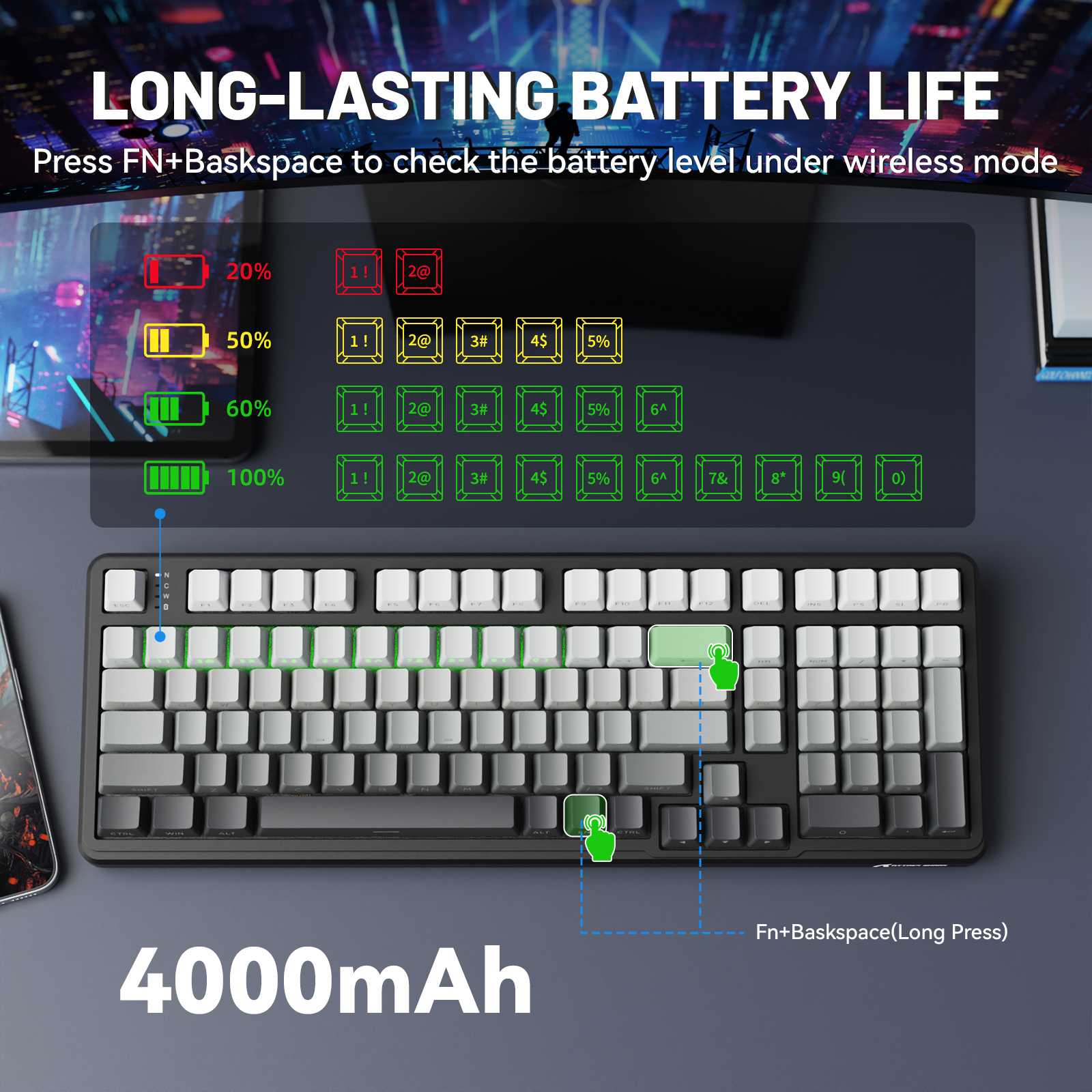 ATTACK SHARK X98 Wireless Mechanical Keyboard