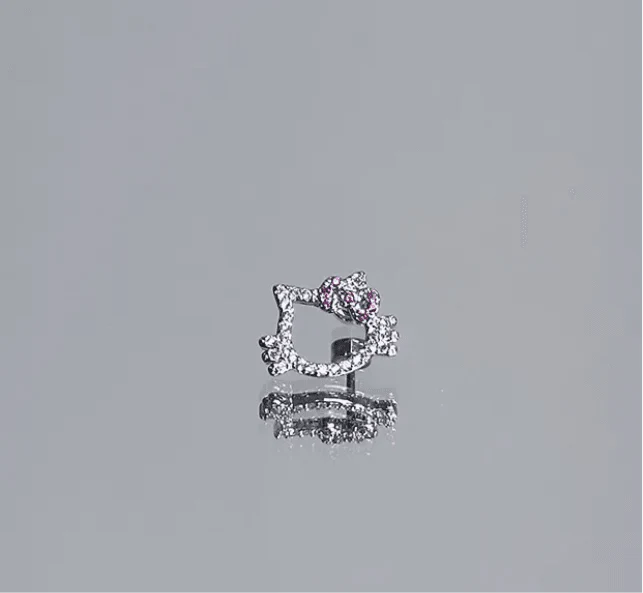 Sparkling HelloKitty Whisper Ear Cartilage Clips