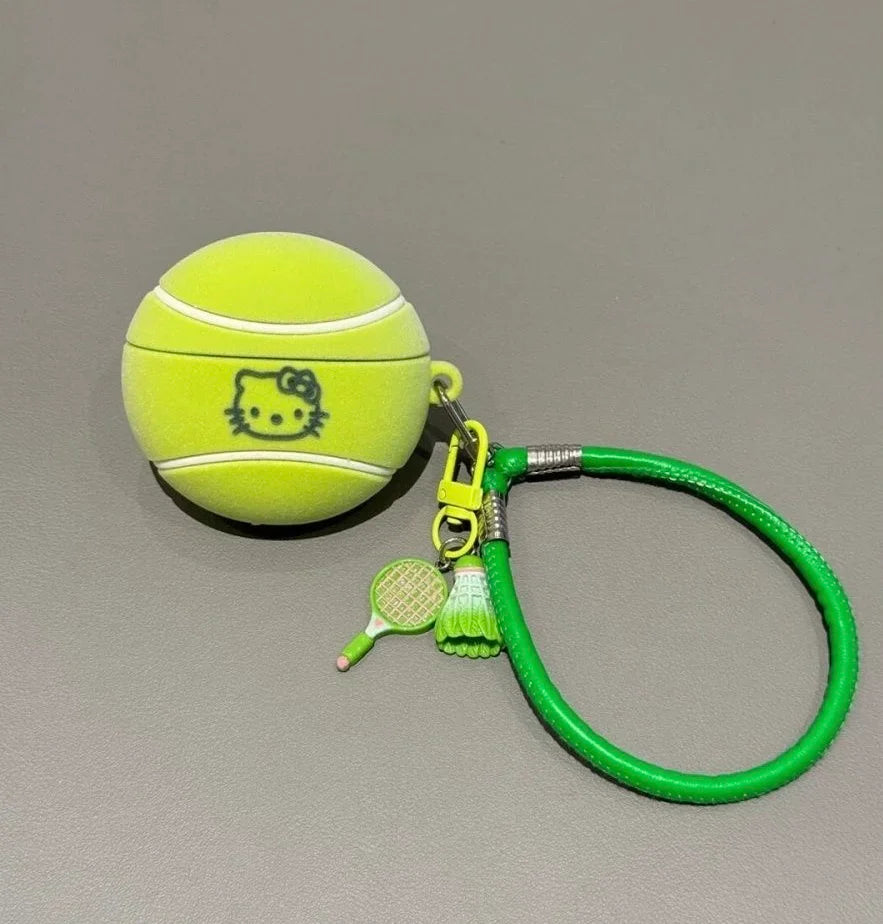 Hello Kitty Pink Tennis Ball AirPod Case with Bracelet Charm - Bear Hugs