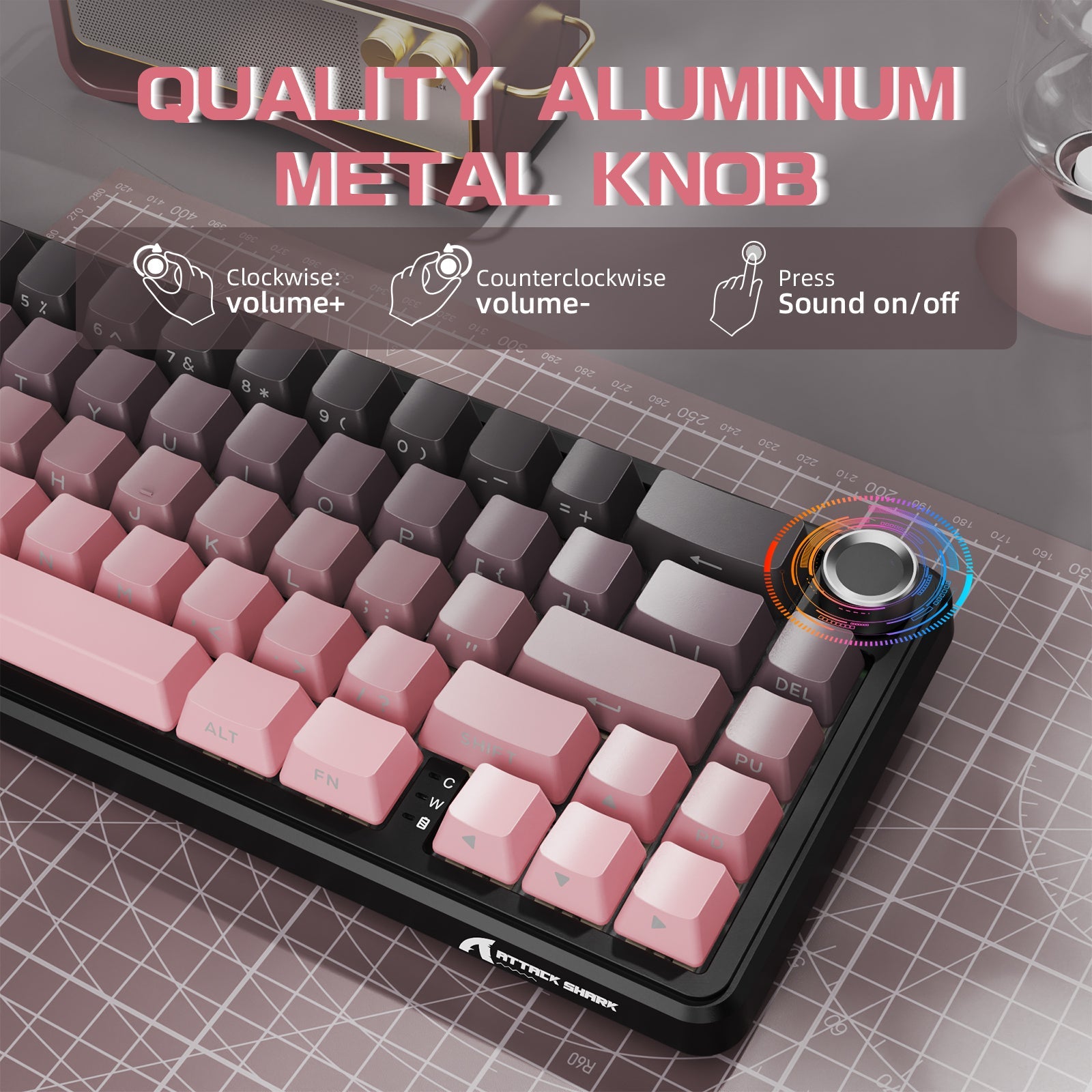 ATTACK SHARK X66 Wireless Mechanical Keyboard with 8K Coiled Cable - Bear Hugs