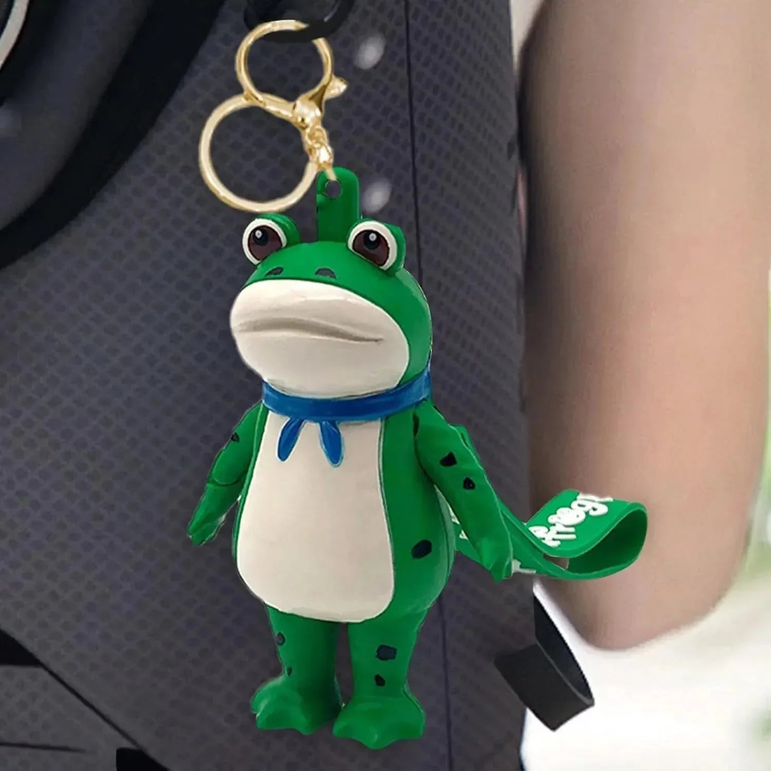Press-To-Salute Frog Keychain
