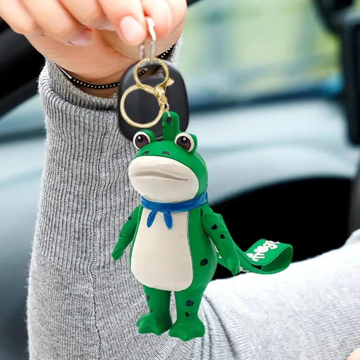 Press-To-Salute Frog Keychain