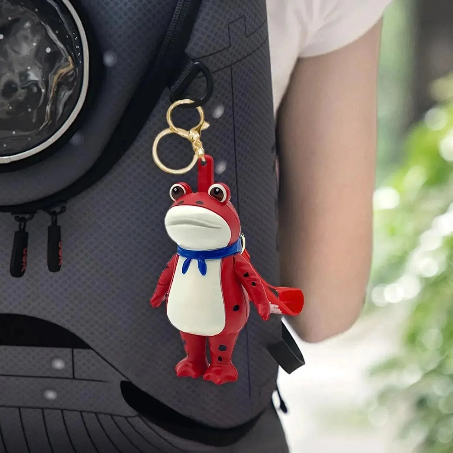 Press-To-Salute Frog Keychain